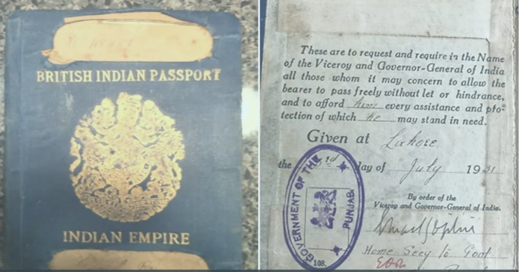 What was the Rule of VISA in Traveling out of India Before Independence in 1947?