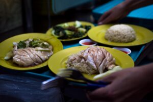 Hainanese chicken rice 